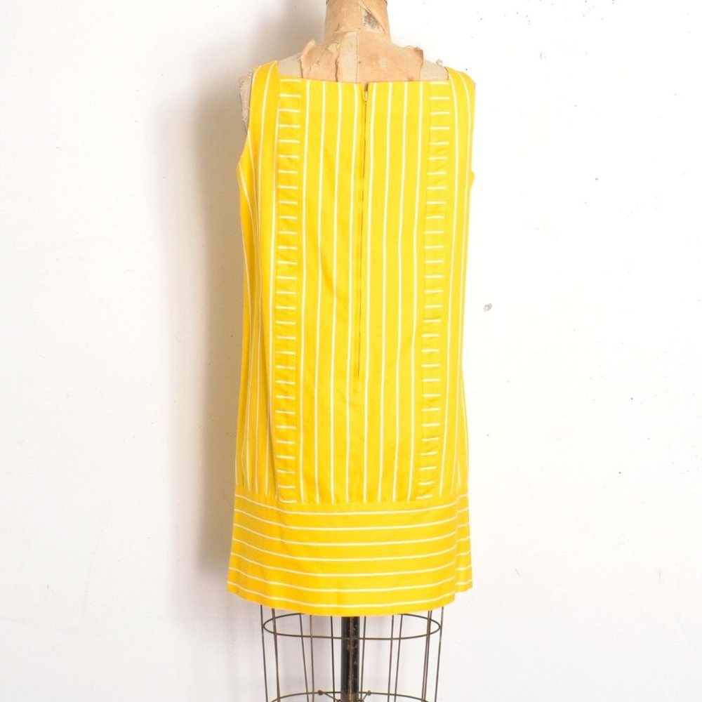 1960S VINTAGE LANZ ORIGINALS STRIPED COTTON SHIFT-MEDIUM - Picture 2 of 6